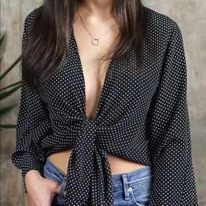 Polka Dot Tie Top RED*